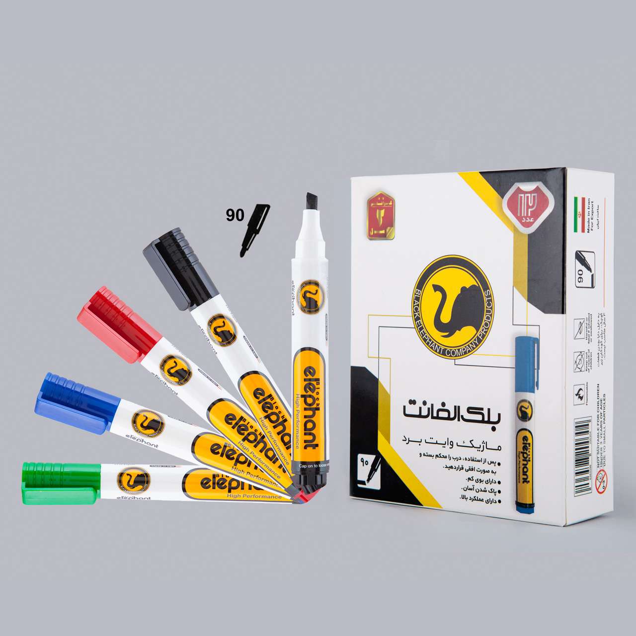 2-3-h_mei505x0 ماژیک وایت برد نوک تخت الفانت ماژیک وایت برد نوک تخت الفانت، محصولی باکیفیت از برند الفانت برای نوشتن روی تختههای وایت برد، شیشه و سطوح صاف. نوک تخت (ضخامت ۲ تا ۵ میلیمتر) خطوطی پهن، واضح و برجسته ایجاد میکند، مناسب جلسات و کلاسهای بزرگ. جوهر بر پایه الکل، بدون مواد سمی، سریع خشک شده و با پاککن یا دستمال نرم به راحتی پاک میشود. بدنه ارگونومیک و سبک، نوشتن طولانی را بدون فشار دست ممکن میسازد. در رنگهای متنوع مثل مشکی، آبی، قرمز و سبز عرضه میشود. بستههای ۱۲تایی برای مدارس، ادارات و دانشگاهها اقتصادی است. با دوام بالا و قیمتی مناسب، انتخابی ایدهآل برای آموزش و کار حرفهای!